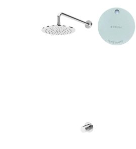 Bruma Leaf4 Zestaw prysznicowy podtynkowy z deszczownicą ścienna Ø 250 mm Pure White 1673601PW