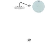 Bruma Leaf4 Zestaw prysznicowy podtynkowy z deszczownicą ścienna Ø 250 mm Pure White 1673601PW