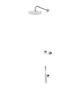 Bruma Leaf4 Zestaw prysznicowy podtynkowy z deszczownicą ścienną Ø 300 mm ze słuchawką Chrom 1673612CR