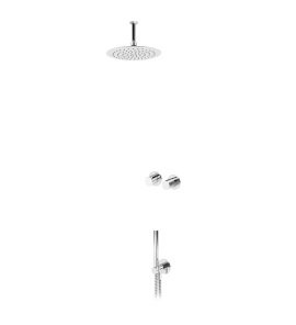 Bruma Leaf4 Zestaw prysznicowy podtynkowy z deszczownicą sufitową Ø 250 mm ze słuchawką Chrom 1673707CR