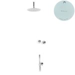 Bruma Leaf4 Zestaw prysznicowy podtynkowy z deszczownicą sufitową Ø 300 mm ze słuchawką Pure White 1673712PW
