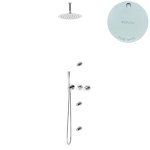 Bruma Leaf4 Zestaw prysznicowy podtynkowy z deszczownicą Ø 250 mm i 3 dysze podtynkowe Pure White 1673736PW