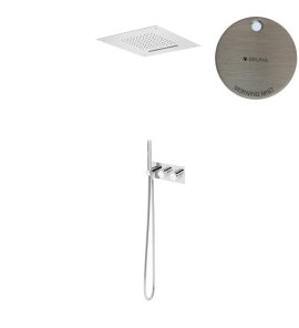 Bruma Leaft Zestaw natryskowy podtynkowy z deszczownicą sufitową 500x500 mm Morning Mist 1874882MM