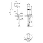 Bruma Linea Bateria umywalkowa jednootworowa z korkiem Click-Clack Chrom 1820141CR