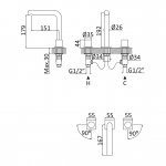 Bruma Lusa Bateria umywalkowa 3-otworowa Chrom 1012502CR