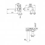 Bruma Lusa Bateria umywalkowa podtynkowa 170 mm Night sky 1019701NS