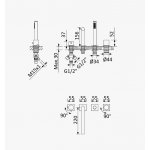 Bruma Lusa Bateria wannowo-natryskowa na brzeg wanny 4-otworowa Morning Mist 1012004MM