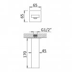 Bruma Lusa Wylewka wannowa ścienna 170 mm Sunset 1456416SS
