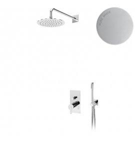 Bruma Lusa Zestaw natryskowy podtynkowy z deszczownicą Ø 230 mm z ramieniem ściennym Pure White 1017641PW