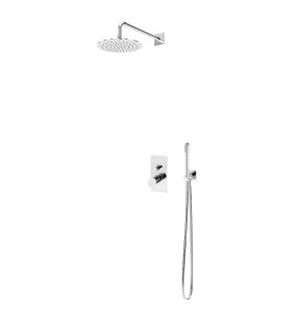 Bruma Lusa Zestaw natryskowy podtynkowy z deszczownicą Ø 230 mm z ramieniem ściennym Chrom 1017642CR