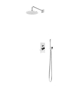 Bruma Lusa Zestaw natryskowy podtynkowy z deszczownicą Ø 230 mm z ramieniem ściennym Chrom 1017641CR