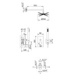 Bruma Lusa Zestaw natryskowy podtynkowa Ø 250 mm z ramieniem ściennym Chrom 1017651CR