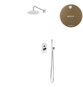 Bruma Lusa Zestaw natryskowy podtynkowa Ø 250 mm z ramieniem ściennym Sunset 1017651SS