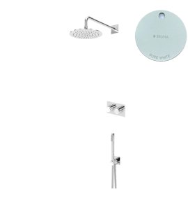 Bruma Lusa Zestaw natryskowy podtynkowy z deszczownicą Ø 250 mm ze słuchawką prysznicową Pure White 1877831PW