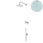 Bruma Lusa Zestaw natryskowy podtynkowy z deszczownicą Ø 250 mm ze słuchawką prysznicową Pure White 1877831PW