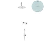 Bruma Lusa Zestaw natryskowy podtynkowy z deszczownicą Ø 250 mm ze słuchawką prysznicową Pure White 1016632PW