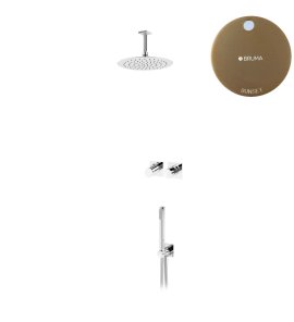 Bruma Lusa Zestaw natryskowy podtynkowy z deszczownicą Ø 250 mm ze słuchawką prysznicową Sunset 1016632SS