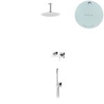 Bruma Lusa Zestaw natryskowy podtynkowy z deszczownicą Ø 250 mm ze słuchawką prysznicową Pure White 1016631PW