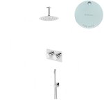 Bruma Lusa Zestaw natryskowy podtynkowy z deszczownicą Ø 250 mm ze słuchawką prysznicową Pure White 1875631PW