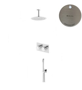 Bruma Lusa Zestaw natryskowy podtynkowy z deszczownicą Ø 250 mm ze słuchawką prysznicową Morning Mist 1875631MM