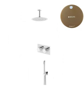 Bruma Lusa Zestaw natryskowy podtynkowy z deszczownicą Ø 250 mm ze słuchawką prysznicową Sunset 1875631SS