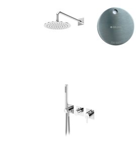 Bruma Lusa Zestaw natryskowy podtynkowy z deszczownicą ścienną Ø 250 mm Satinox 1015831ST