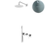 Bruma Lusa Zestaw natryskowy podtynkowy z deszczownicą ścienną Ø 250 mm Satinox 1015831ST