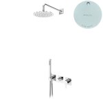 Bruma Lusa Zestaw natryskowy podtynkowy z deszczownicą ścienną Ø 250 mm Pure White 1015831PW