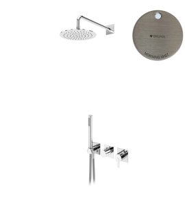 Bruma Lusa Zestaw natryskowy podtynkowy z deszczownicą ścienną Ø 250 mm Morning Mist 1015831MM