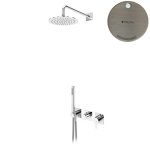 Bruma Lusa Zestaw natryskowy podtynkowy z deszczownicą ścienną Ø 250 mm Morning Mist 1015831MM