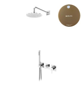 Bruma Lusa Zestaw natryskowy podtynkowy z deszczownicą ścienną Ø 250 mm Sunset 1015831SS