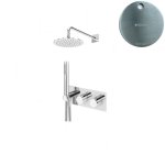 Bruma Lusa Zestaw natryskowy podtynkowy z deszczownicą ścienną Ø 250 mm Satinox 1874831ST