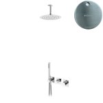 Bruma Lusa Zestaw natryskowy podtynkowy z deszczownicą Ø 250 mm Satinox 1015812ST