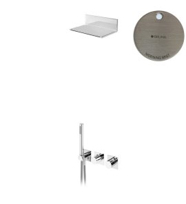 Bruma Lusa Zestaw natryskowy podtynkowy z natryskiem kaskadowym Morning Mist 1015882MM