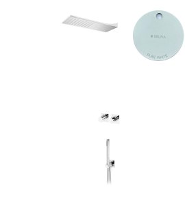 Bruma Lusa Zestaw natryskowy podtynkowy z deszczownicą ścienną Pure White 1014152PW