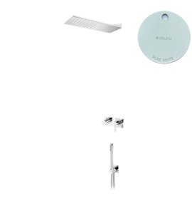 Bruma Lusa Zestaw natryskowy podtynkowy z deszczownicą ścienną Pure White 1014151PW