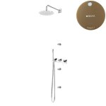 Bruma Lusa Zestaw natryskowy podtynkowa Ø 250 mm z 3 dyszami ściennymi i ze słuchawką Sunset 1017831SS