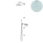 Bruma Lusa Zestaw natryskowy podtynkowa Ø 250 mm z 3 dyszami ściennymi i ze słuchawką Pure White 1876331PW