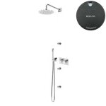 Bruma Lusa Zestaw natryskowy podtynkowa Ø 250 mm z 3 dyszami ściennymi i ze słuchawką Gunmetal 1876331MG