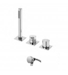 Bruma Lusa Zestaw wannowo-natryskowy 3-otworowa ze słuchawką prysznicową i odpływem Chrom 1012005CR