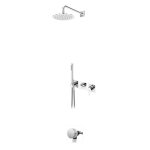 Bruma Lusa Zestaw wannowo-natryskowy podtynkowy z deszczownicą Ø 250 mm z odpływem Chrom 1013631CR