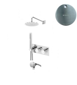 Bruma Lusa Zestaw wannowo-natryskowa podtynkowy z deszczownicą Ø 250 mm Satinox 1874331ST