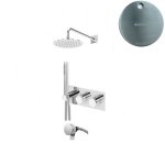 Bruma Lusa Zestaw wannowo-natryskowa podtynkowy z deszczownicą Ø 250 mm Satinox 1874331ST