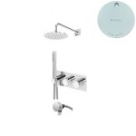 Bruma Lusa Zestaw wannowo-natryskowa podtynkowy z deszczownicą Ø 250 mm Pure White 1874331PW