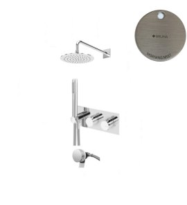 Bruma Lusa Zestaw wannowo-natryskowa podtynkowy z deszczownicą Ø 250 mm Morning Mist 1874331MM