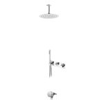 Bruma Lusa Zestaw wannowo-natryskowy podtynkowy z deszczownicą Ø 250 mm z odpływem Chrom 1013602CR