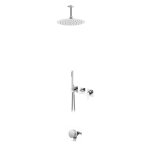 Bruma Lusa Zestaw wannowo-natryskowy podtynkowy z deszczownicą Ø 250 mm z odpływem Chrom 1013601CR