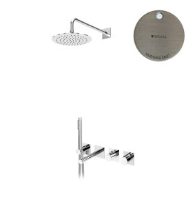Bruma Lusa Zestaw wannowo-natryskowa podtynkowy z deszczownicą Ø 250 mm Morning Mist 1013112MM