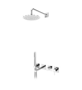 Bruma Lusa Zestaw wannowo-natryskowa podtynkowy z deszczownicą Ø 250 mm Chrom 1013111CR