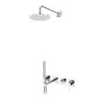 Bruma Lusa Zestaw wannowo-natryskowa podtynkowy z deszczownicą Ø 250 mm Chrom 1013111CR